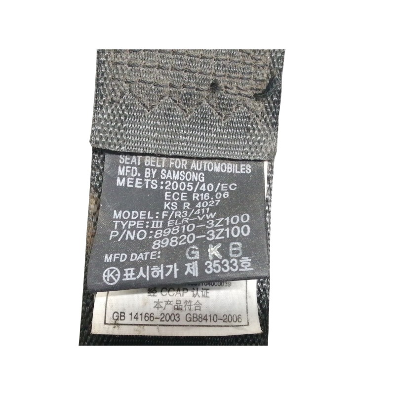 Recambio de cinturon seguridad trasero izquierdo para hyundai i40 style blue referencia OEM IAM   