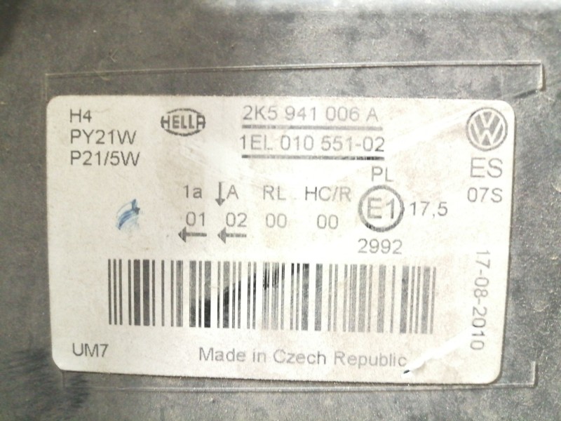 Recambio de faro derecho para volkswagen caddy ka/kb (2c) comfortline referencia OEM IAM   