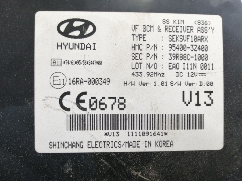 Recambio de modulo electronico para hyundai i40 style blue referencia OEM IAM   