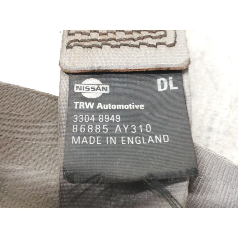 Recambio de cinturon seguridad delantero izquierdo para nissan micra (k12e) acenta referencia OEM IAM 86885AY310 33048949 