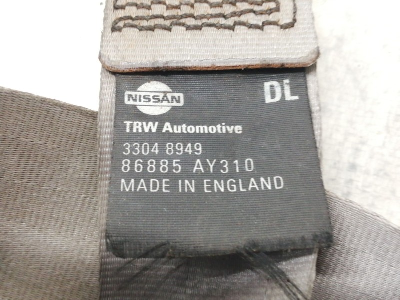 Recambio de cinturon seguridad delantero izquierdo para nissan micra (k12e) acenta referencia OEM IAM 86885AY310 33048949 