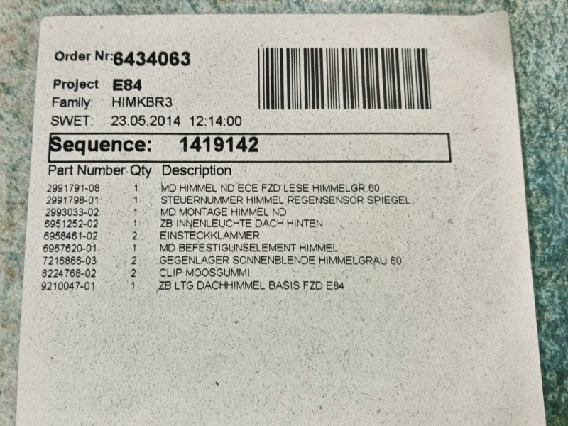 Recambio de techo interior para bmw x1 (e84) xdrive 18d referencia OEM IAM   