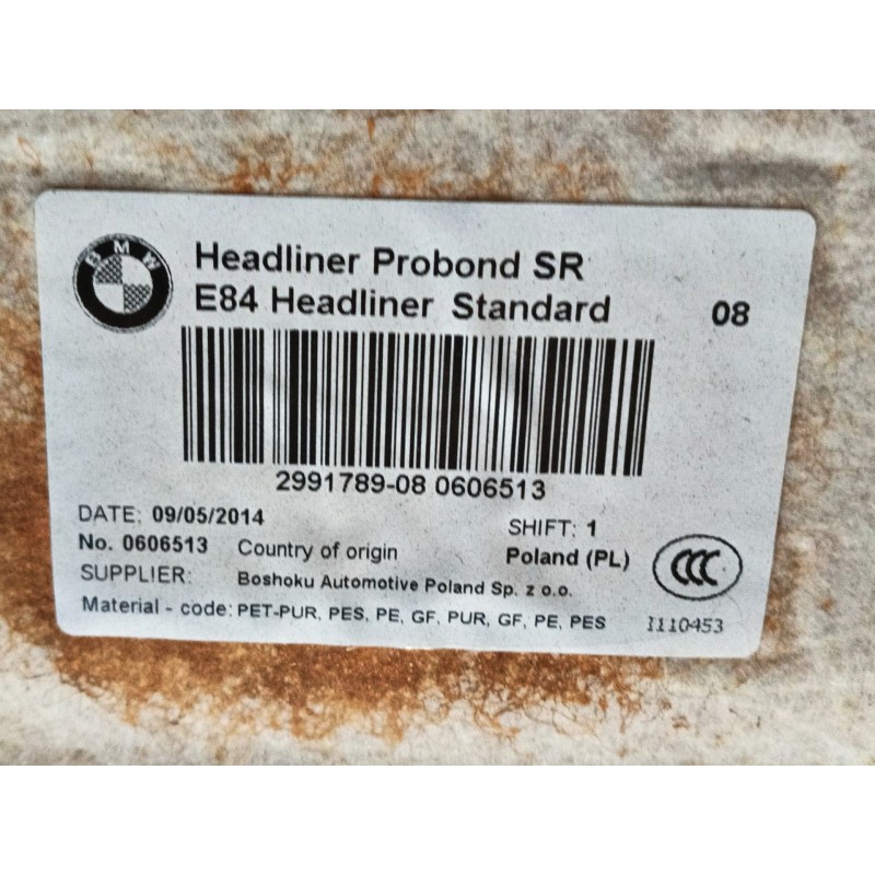 Recambio de techo interior para bmw x1 (e84) xdrive 18d referencia OEM IAM   