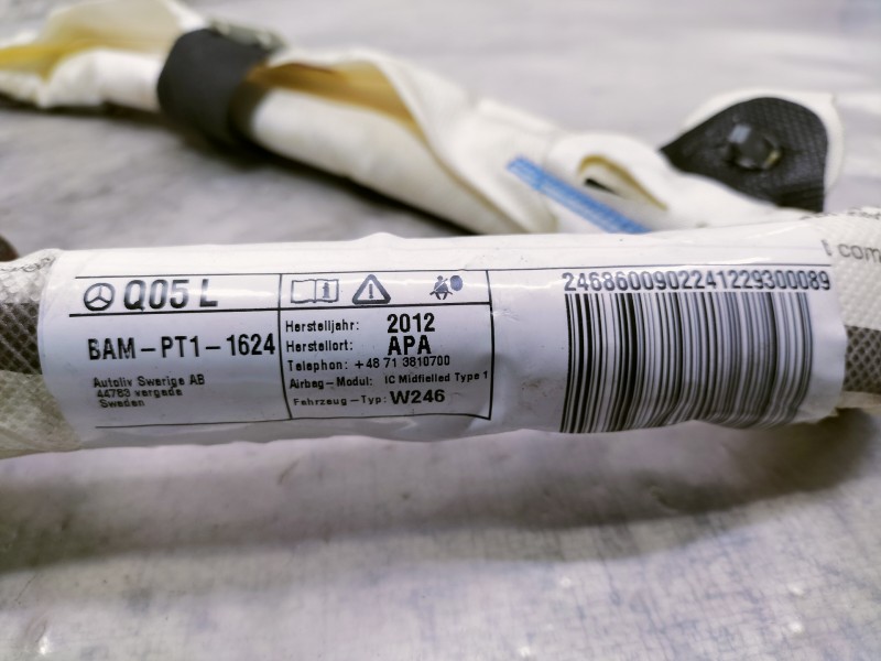 Recambio de airbag cortina delantero izquierdo para mercedes-benz clase b (w246) b 180 cdi be (246.200) referencia OEM IAM BAMPT
