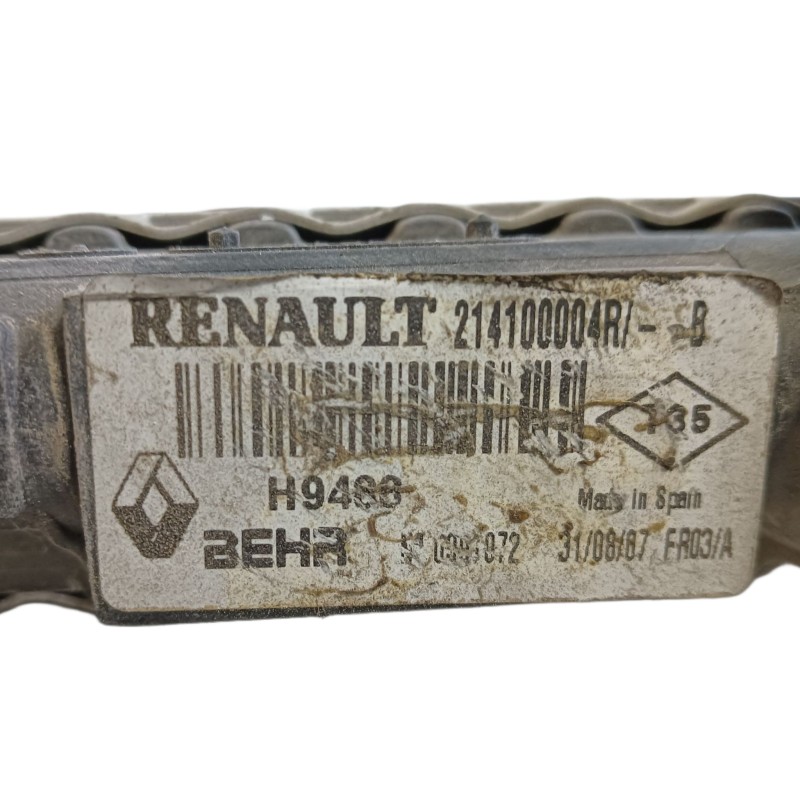 Recambio de radiador agua para renault laguna iii dynamique referencia OEM IAM 214100004R  