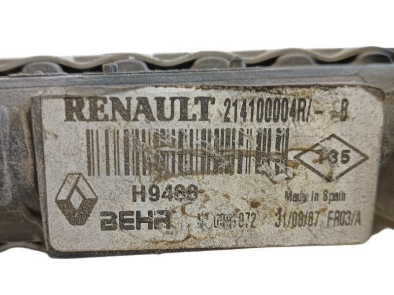 Recambio de radiador agua para renault laguna iii dynamique referencia OEM IAM 214100004R  