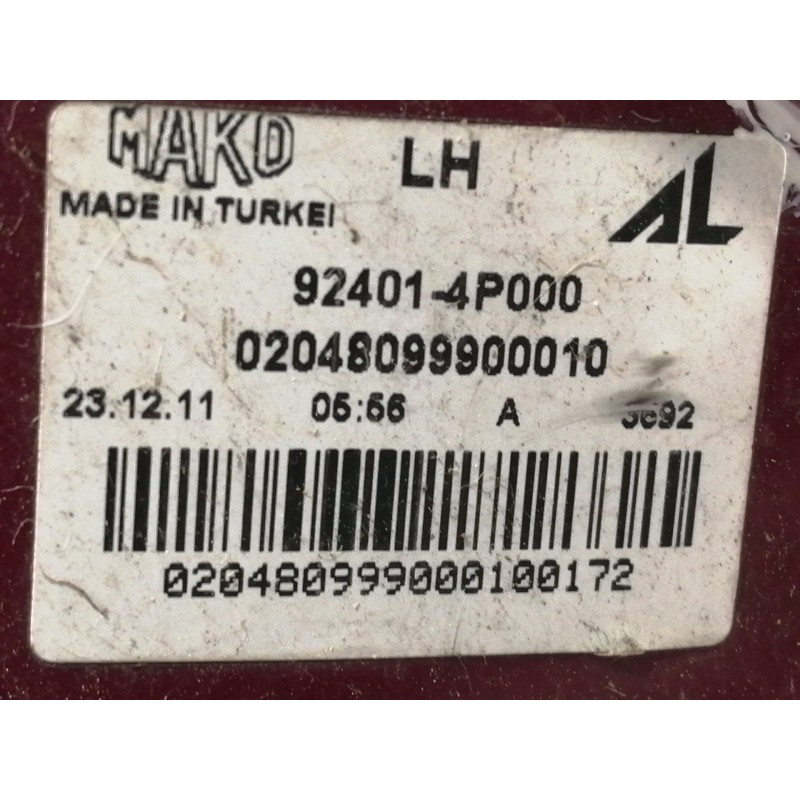 Recambio de piloto trasero izquierdo para hyundai i20 comfort referencia OEM IAM 924014P000  