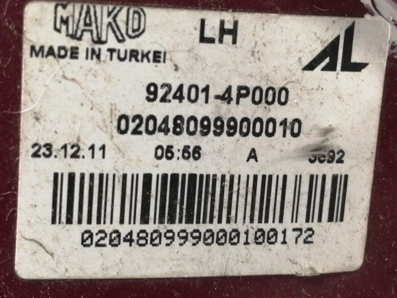 Recambio de piloto trasero izquierdo para hyundai i20 comfort referencia OEM IAM 924014P000  