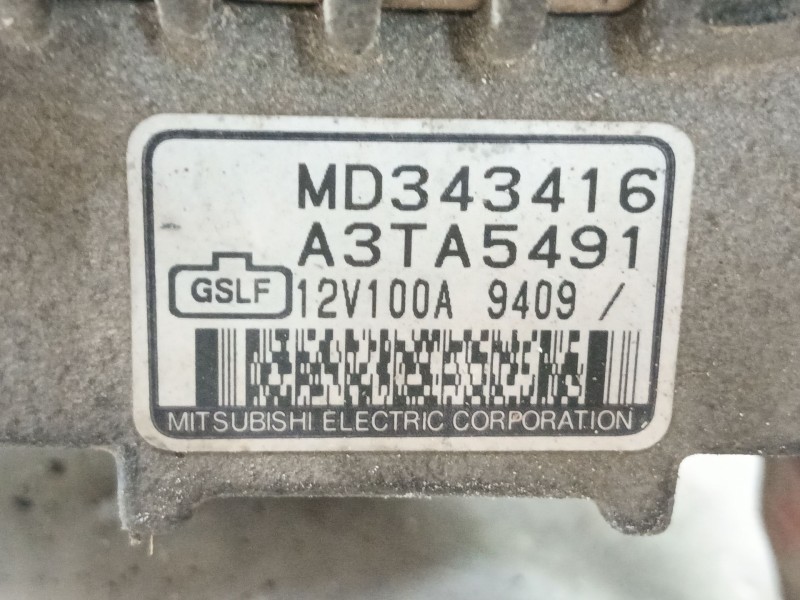 Recambio de alternador para mitsubishi carisma berlina 4 (da0) 1800 gdi comfort referencia OEM IAM MD343416 A3TA5491 