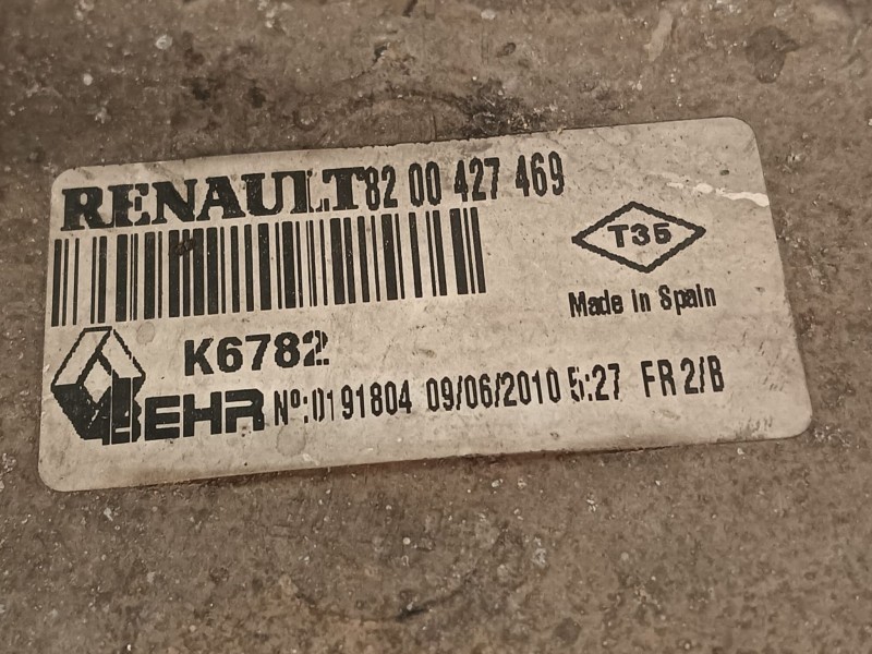 Recambio de intercooler para renault kangoo (f/kc0) authentique referencia OEM IAM 8200427469  