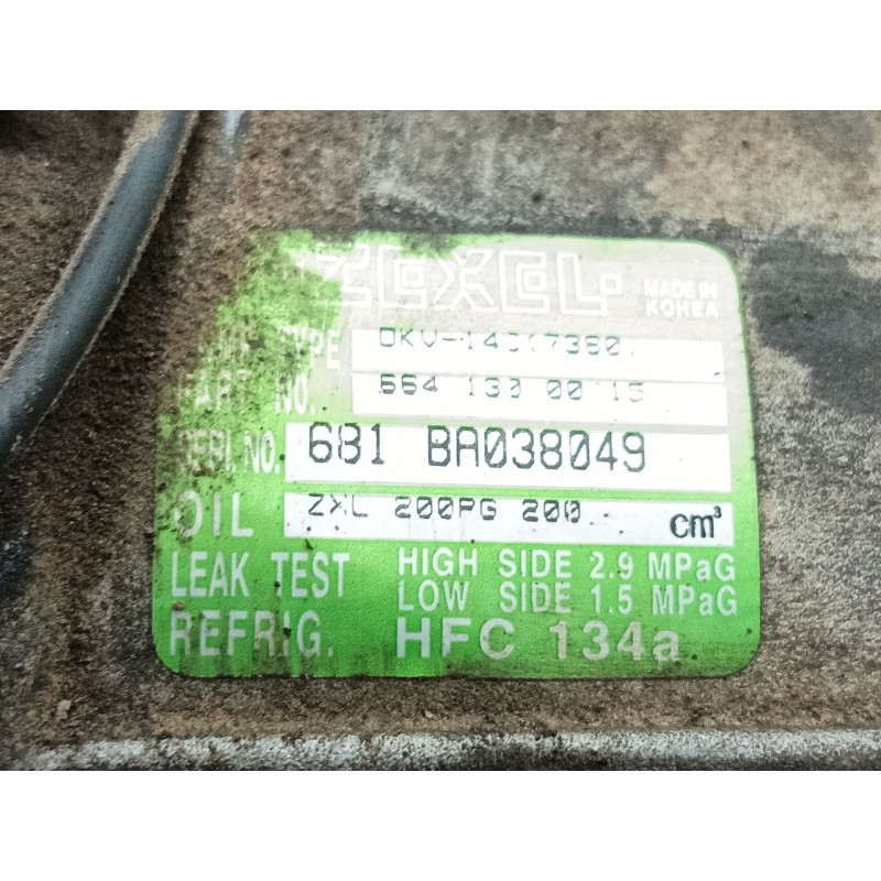 Recambio de compresor aire acondicionado para ssangyong kyron 200 xdi limited referencia OEM IAM 6641300015 681BA038049 DKV14C73