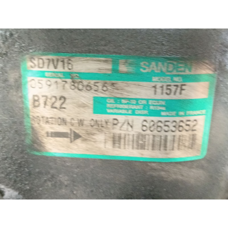 Recambio de compresor aire acondicionado para alfa romeo 156 sportwagon 1.9 jtd 8v progression referencia OEM IAM 60653652 SD7V1