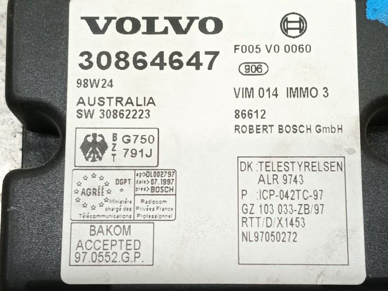 Recambio de modulo electronico para volvo s40 berlina 1.6 referencia OEM IAM F005V00060  30864647