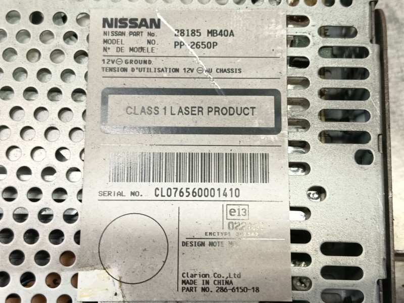 Recambio de sistema audio / radio cd para nissan cabstar 09.06 cabstar 35.xx cabina simple cabina individual referencia OEM IAM 