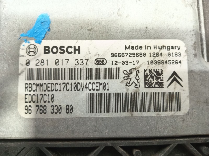 Recambio de centralita motor uce para citroën c3 selection referencia OEM IAM 0281017337 9666729680 9676833080