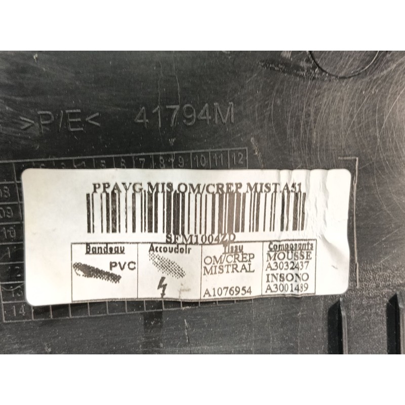 Recambio de guarnecido puerta delantera izquierda para citroën c3 selection referencia OEM IAM 41794M 96867579ZD A1076954