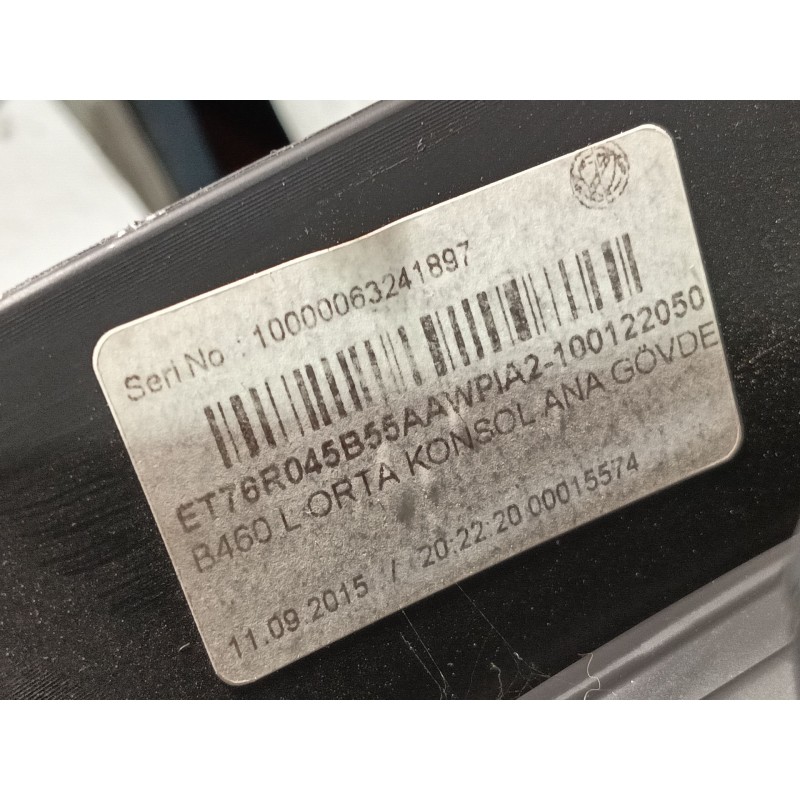 Recambio de apoyabrazos central para ford tourneo courier (c4a) ambiente referencia OEM IAM   