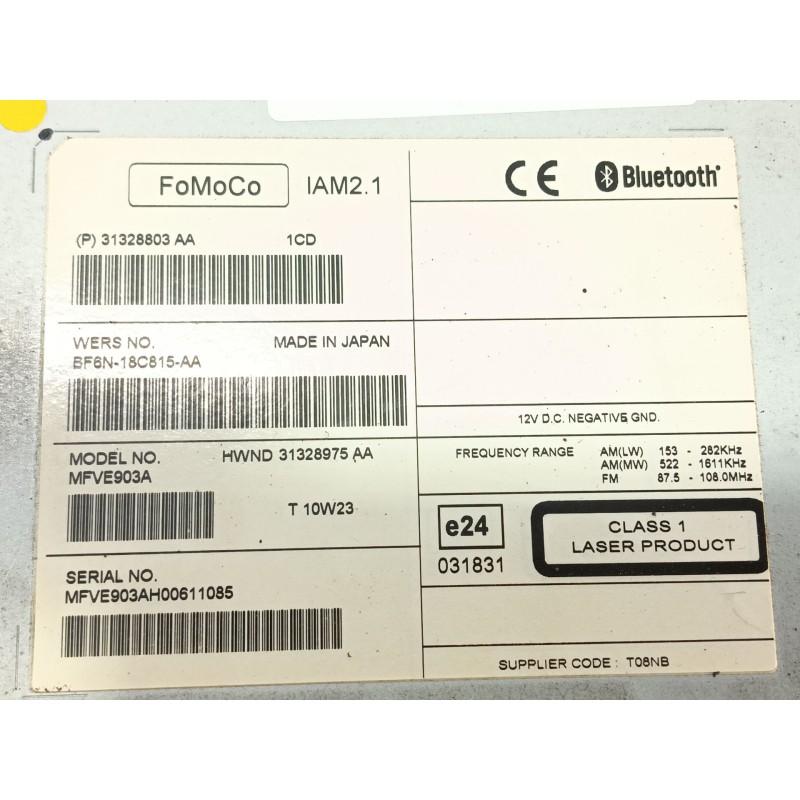 Recambio de sistema audio / radio cd para volvo s60 ii (134) d3 referencia OEM IAM   