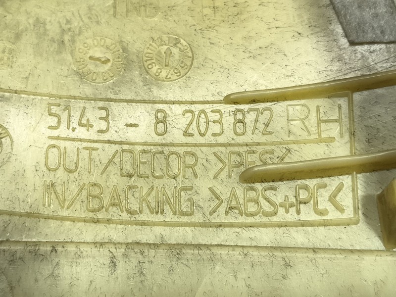 Recambio de moldura para bmw x5 (e53) 4.4i automático referencia OEM IAM 51438203871 51438203872 51438203865