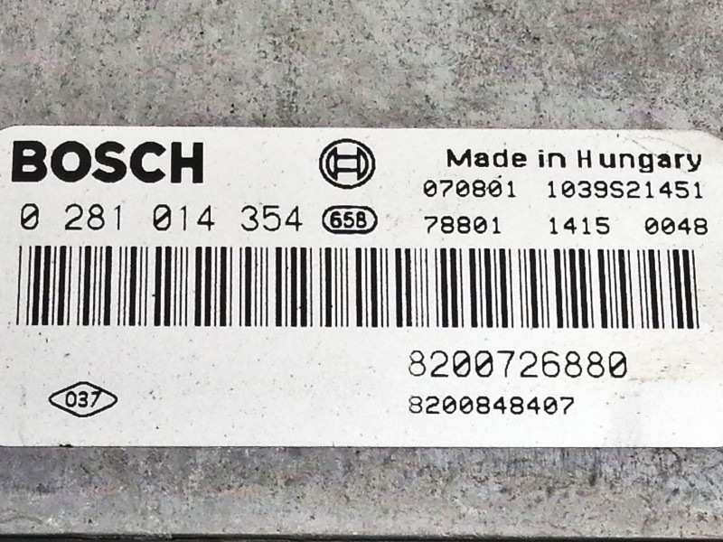 Recambio de centralita motor uce para renault laguna iii dynamique referencia OEM IAM 0281014354 8200848407 8200726880