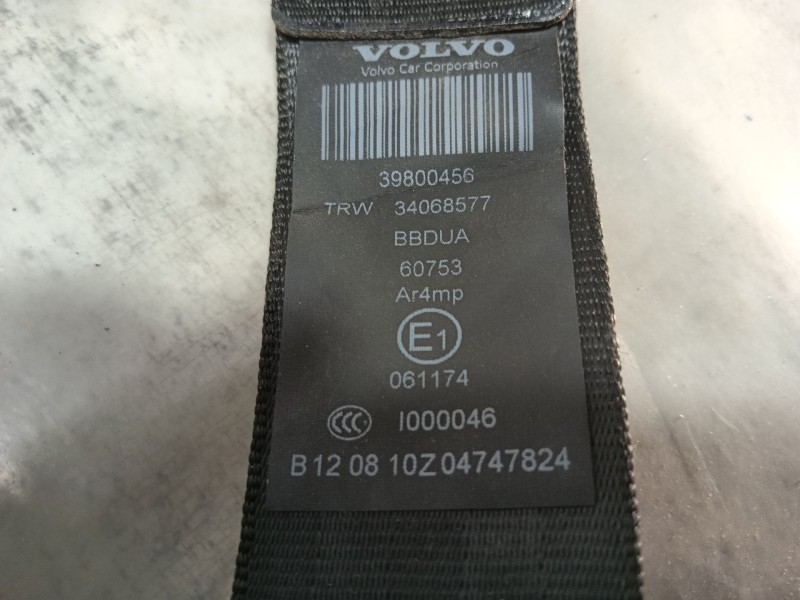 Recambio de cinturon seguridad trasero central para volvo s60 ii (134) d3 referencia OEM IAM   