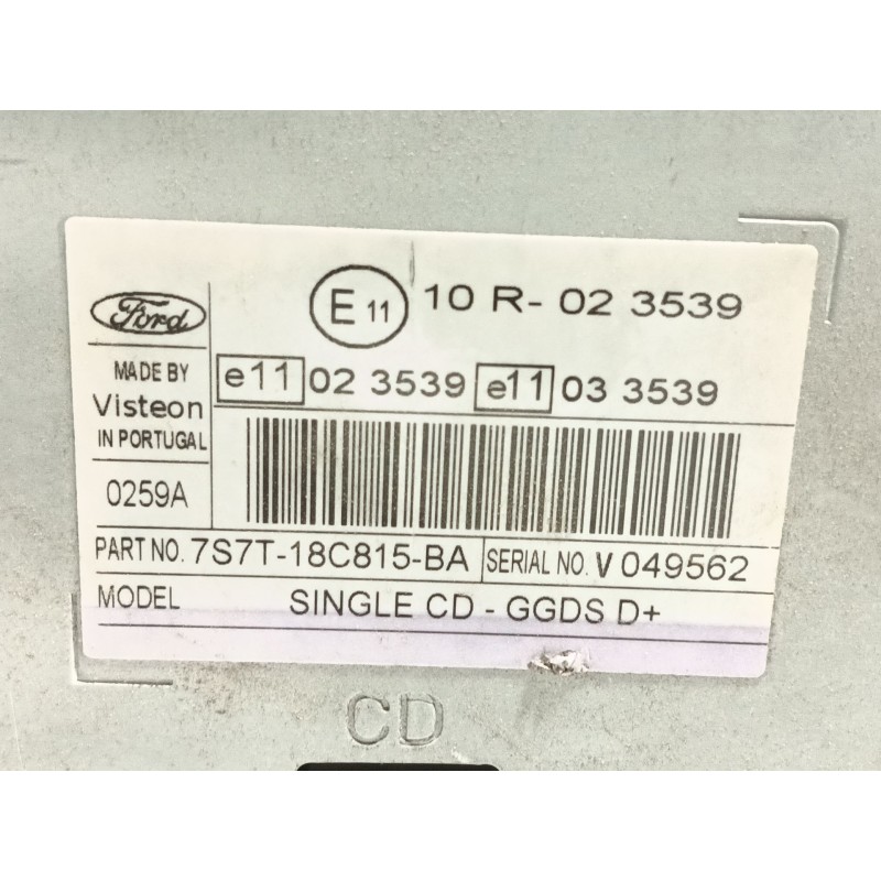 Recambio de sistema audio / radio cd para ford mondeo sportbreak (ca2) ambiente referencia OEM IAM   