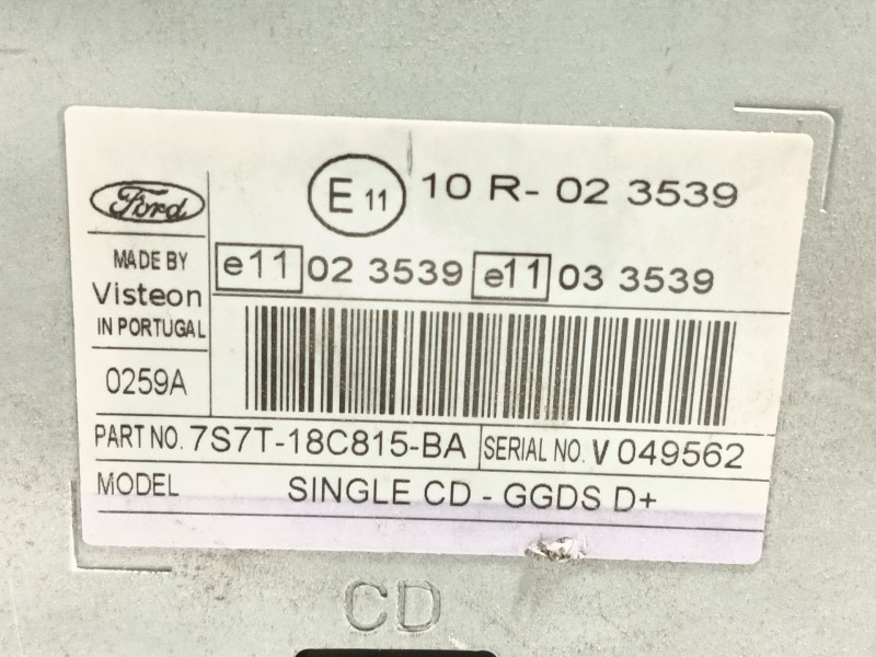 Recambio de sistema audio / radio cd para ford mondeo sportbreak (ca2) ambiente referencia OEM IAM   