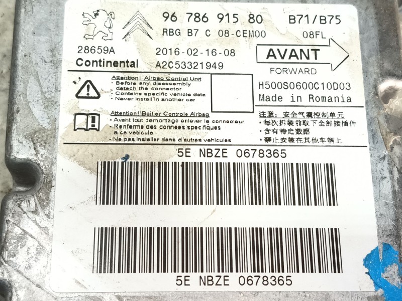 Recambio de centralita airbag para citroën c4 lim. feel referencia OEM IAM   