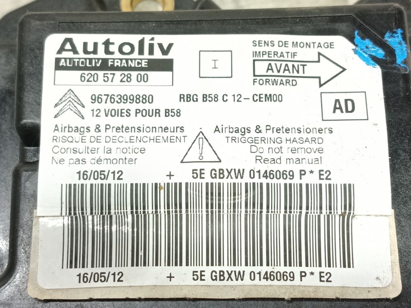 Recambio de centralita airbag para citroën c4 grand picasso exclusive referencia OEM IAM 620572800 9676399880 
