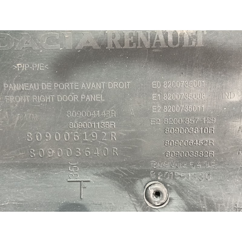 Recambio de guarnecido puerta delantera derecha para dacia duster ambiance 4x2 referencia OEM IAM   