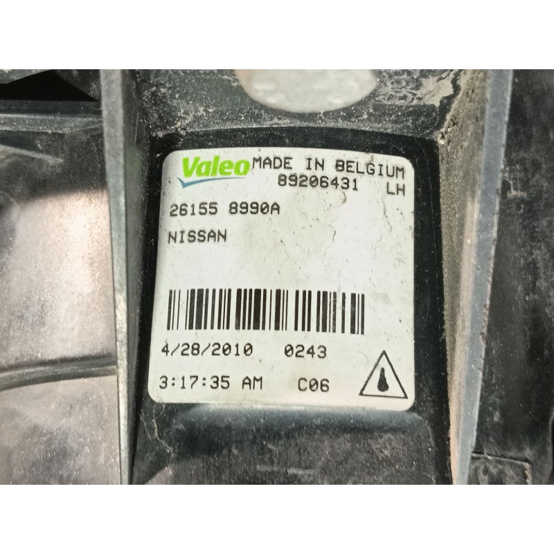 Recambio de faro antiniebla izquierdo para nissan qashqai / qashqai +2 i (j10, nj10, jj10e) 1.6 referencia OEM IAM 261558990A 89