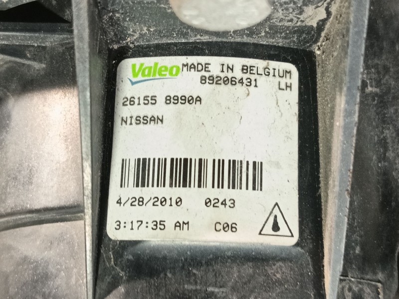Recambio de faro antiniebla izquierdo para nissan qashqai / qashqai +2 i (j10, nj10, jj10e) 1.6 referencia OEM IAM 261558990A 89