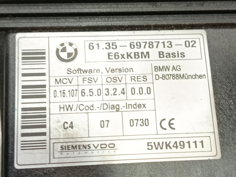 Recambio de modulo electronico para bmw 5 (e60) 530 i referencia OEM IAM   