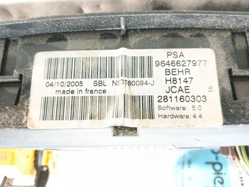 Recambio de mando calefaccion / aire acondicionado para peugeot 307 sw (3h) 1.6 hdi 110 referencia OEM IAM 281160303 9646627977 