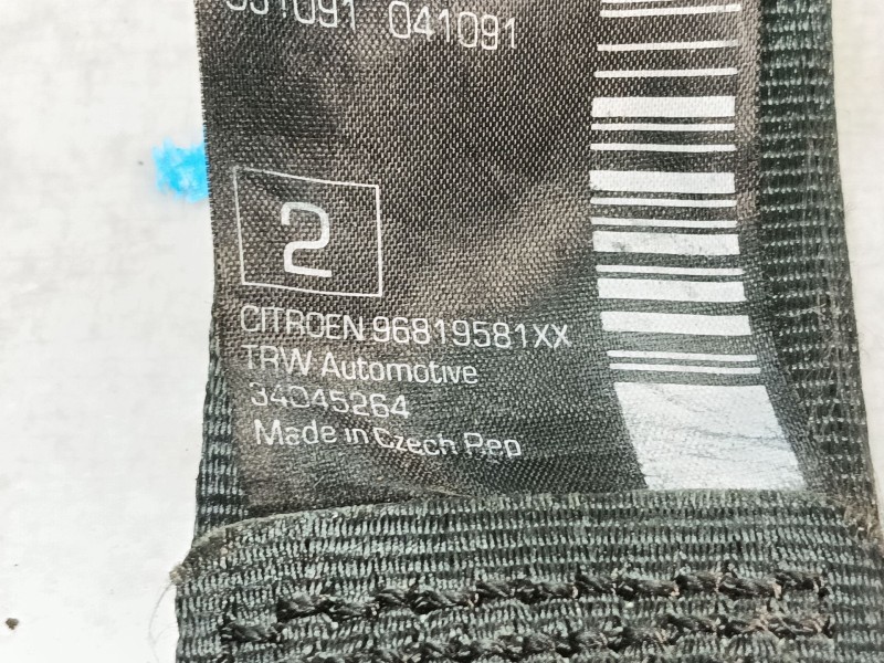 Recambio de cinturon seguridad trasero izquierdo para citroën c3 sx referencia OEM IAM 34045264 96819581XX 