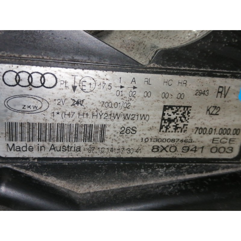 Recambio de faro izquierdo para audi a1 sportback (8xa) attraction referencia OEM IAM 8X0941003  