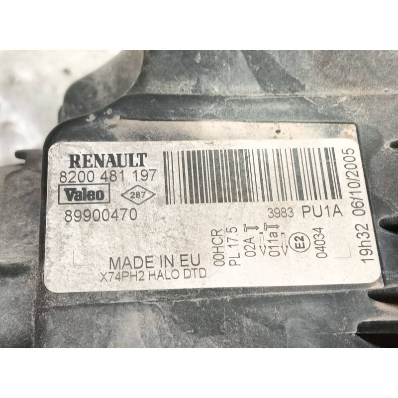 Recambio de faro derecho para renault laguna ii (bg0) authentique referencia OEM IAM PARAPULIR PARA PULIR 