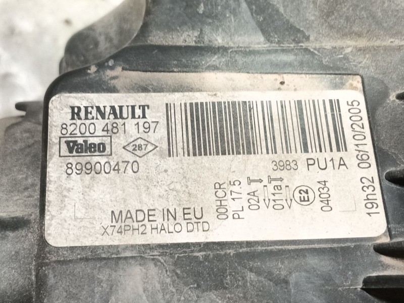 Recambio de faro derecho para renault laguna ii (bg0) authentique referencia OEM IAM PARAPULIR PARA PULIR 
