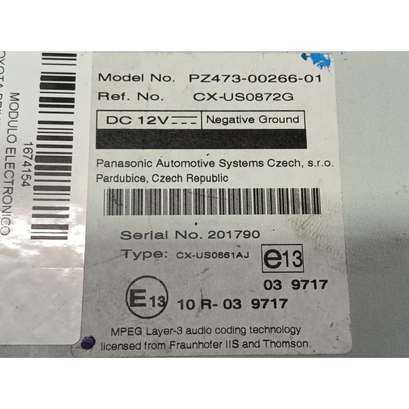 Recambio de modulo electronico para toyota prius (_w3_) 1.8 hybrid (zvw3_) referencia OEM IAM   