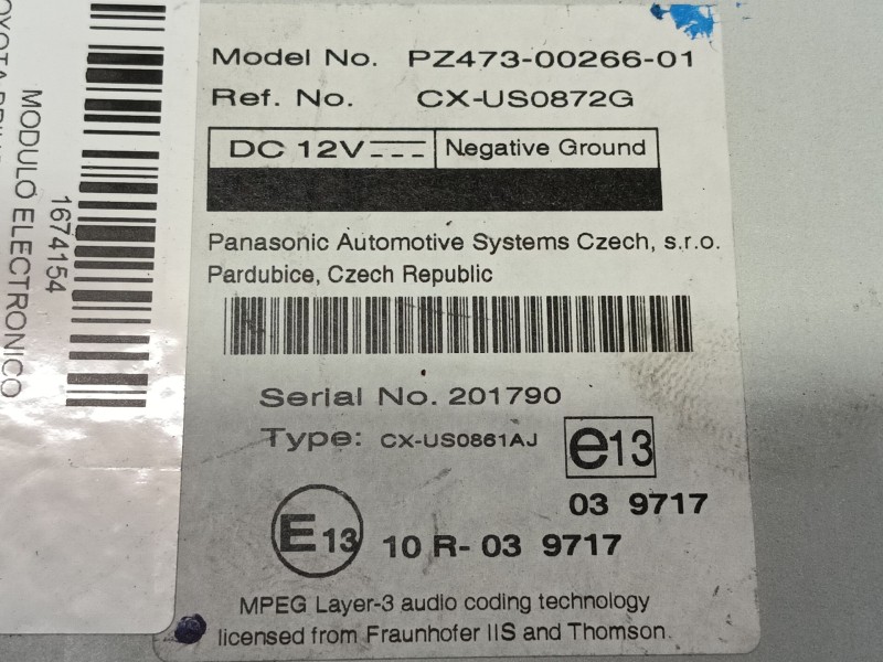 Recambio de modulo electronico para toyota prius (_w3_) 1.8 hybrid (zvw3_) referencia OEM IAM   