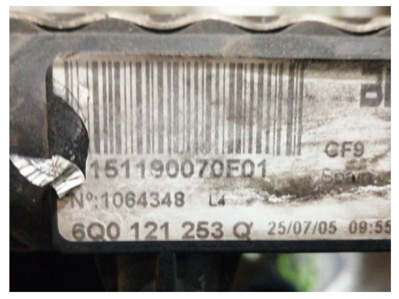 Recambio de radiador agua para volkswagen polo (9n3) advance referencia OEM IAM 6Q0121253Q  