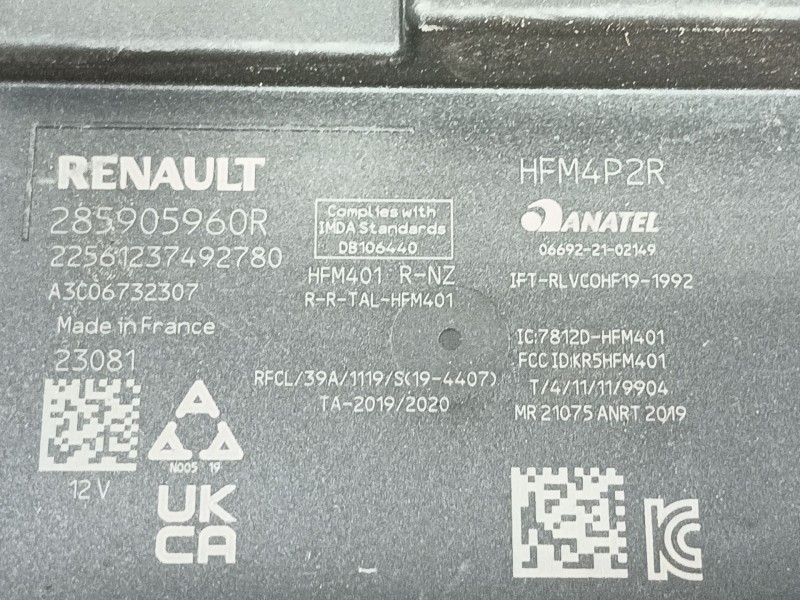 Recambio de modulo electronico para renault captur ii referencia OEM IAM 22561237492780 285905960R A2C06732307