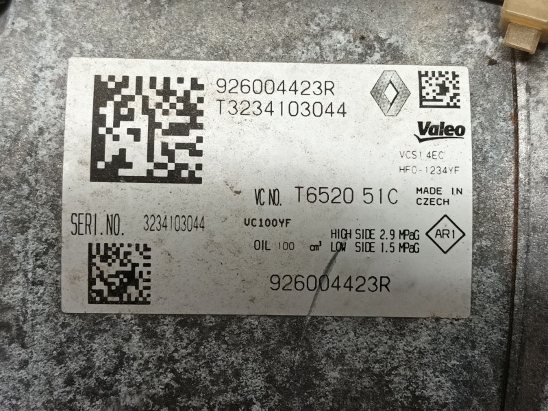 Recambio de compresor aire acondicionado para renault captur ii referencia OEM IAM   