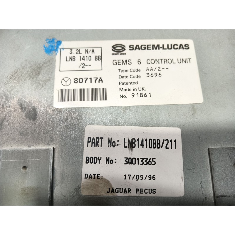 Recambio de centralita motor uce para jaguar xj6/12 3.2 xj6 executive referencia OEM IAM   