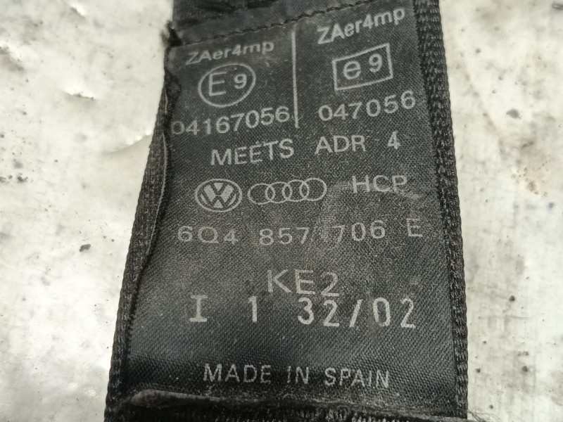 Recambio de cinturon seguridad delantero derecho para volkswagen polo (9n1) conceptline referencia OEM IAM   