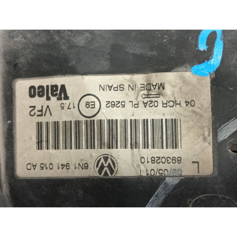 Recambio de faro izquierdo para volkswagen polo (6n2) 1.9 sdi referencia OEM IAM   