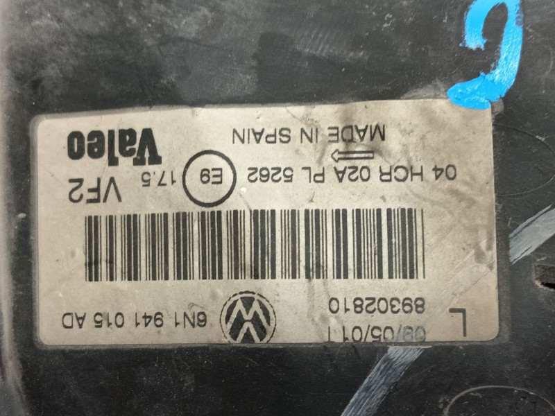 Recambio de faro izquierdo para volkswagen polo (6n2) 1.9 sdi referencia OEM IAM   