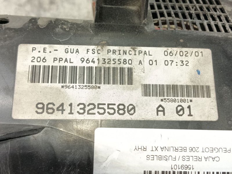Recambio de caja reles / fusibles para peugeot 206 berlina xt referencia OEM IAM   