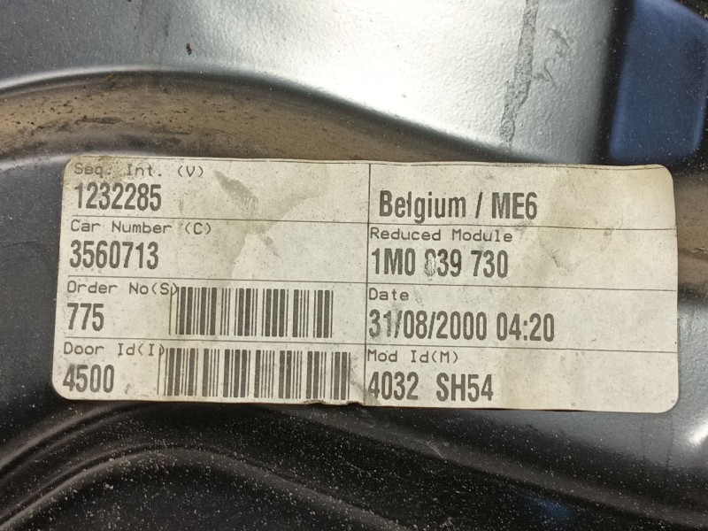 Recambio de elevalunas trasero derecho para seat toledo ii (1m2) 1.9 tdi referencia OEM IAM   