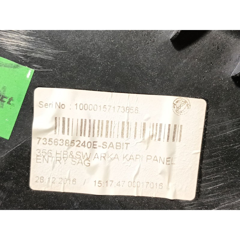 Recambio de guarnecido puerta trasera derecha para fiat tipo ii (356) sedan easy referencia OEM IAM   